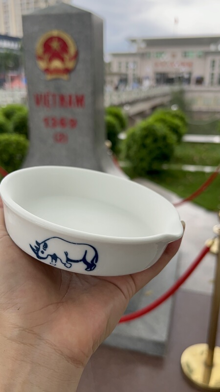 Rhino Bowl, Antelope Horn, Ox Horn Grinding Water Dish, Rhino Grinding Dish, Frosted Ceramic Grinding Dish, Thick Grinding Bowl, Traditional Chinese Medicine Grinding Bowl