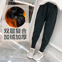 Girls  pants Autumn and winter casual fluff pants Radish pants Childrens clothing Girls thickened winter pants