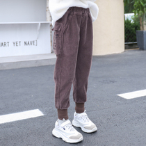 Girls  pants foreign style winter 2020 new childrens pants wear velvet thickened corduroy autumn and winter fashion trousers