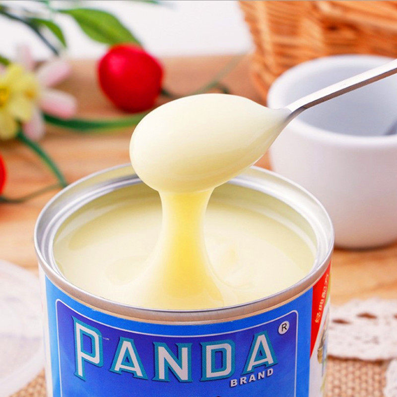 Panda brand blend sweet condensed milk dessert dessert milk tea egg syrup egg tart raw material 350 grams can packaging