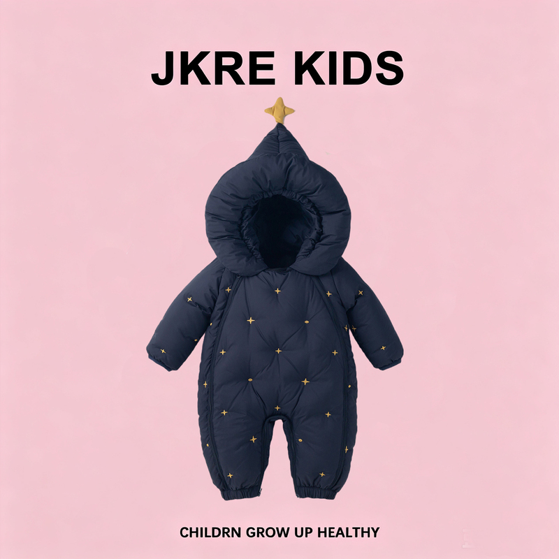 Jkre Kids Baby down Jacket Autumn and Winter Thickened Baby down Jumpsuit Outdoor Clothing Newborn Wrap Clothing