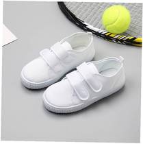 Children blank boys white cloth shoes school shoes kindergarten performance shoes men and women show hand-painted casual shoes spring and autumn