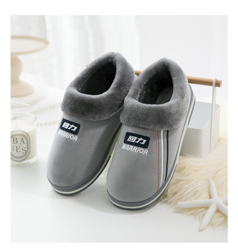 Kéo trở lại túi trong nhà với dép bông nữ ở nhà dày dưới ấm đôi giày cotton nữ nhà nam dép len mùa đông dep long di trong nha