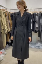 F THREE autumn 2021 New Korean loose temperament Heben long sleeve suit dress Medium-length dress 93085
