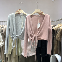 Thirteen lines New FN knitted cardigan womens 2021 autumn and winter explosive lazy outside lace-up sweater jacket 21353