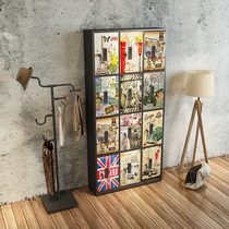 Wrought iron vintage storage cabinet Hair salon locker display cabinet shelf Industrial wind storage cabinet Gym swimming tube