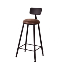 Wrought iron solid wood household bar bar chair Front desk chair European high bar chair Leisure bar chair high stool