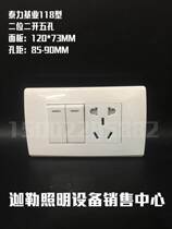 L1 Series 118 two-position two-open five-hole vintage switch 2-open 5-hole rectangular wall socket
