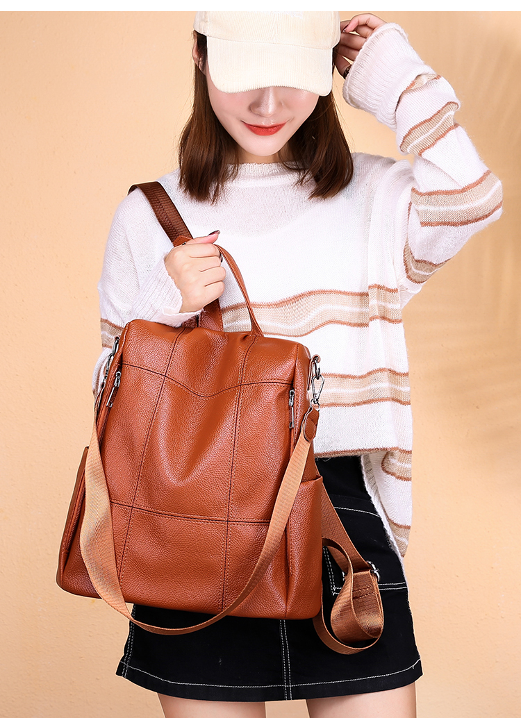 Ba lô đeo vai nữ hiệu thủy triều Han 2019 phiên bản mới nhất của túi Messenger da mềm siêu hoang dã xu hướng thời trang chống trộm - Ba lô balo túi xách nữ