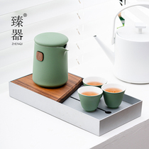 Matcher quick guest cup anti-burn ceramic One pot three cups portable travel utive tea suit minimalist logo custom-made