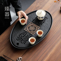 Zhen Zhen Wujin stone tea tray Home modern minimalist ceramic water storage drainage double use tea table dry bubble tray tea sea