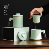Matzer Ru Kiln Tea Cup Ceramic Office Tea Maker Tea Mark Cup Men Upscale Belt Cover Filter Water Cup Large Capacity Custom