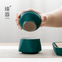 Zhenware ceramic tea leakage device all-ceramic integrated tea leakage net bubble tea filter tea separation tea filter tea set accessories