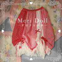 [MoriDoll original] Strawberry jam/cotton patchwork skirt/striped polka dot forest girl bow SK