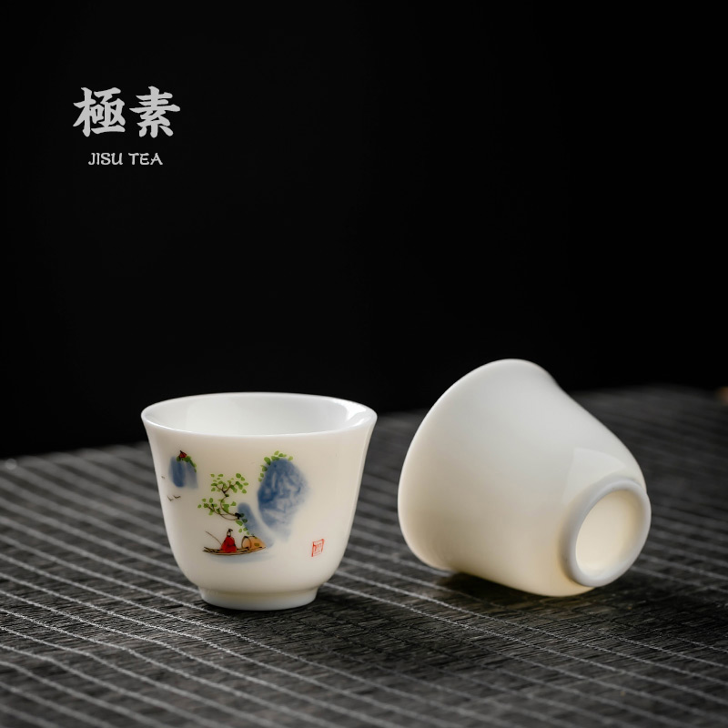 Pole element | landscape ceramic cups perfectly playable cup home of kung fu tea set sample tea cup masters cup single cup by hand