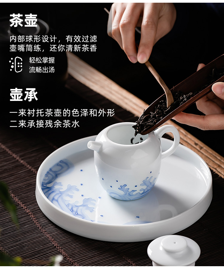 Pole element | dehua white porcelain tea set household ceramics kunfu tea tea, tea gift boxes of a complete set of gifts