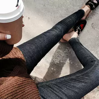 Pregnant women pants spring and autumn jeans autumn winter pants plus velvet padded fashion wear ankle-length pants trousers winter wear