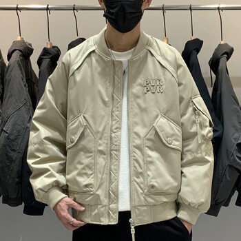 Winter korean version heavy structure 90 white duck down thickened flight workwear down jacket men's baseball uniform warm down jacket