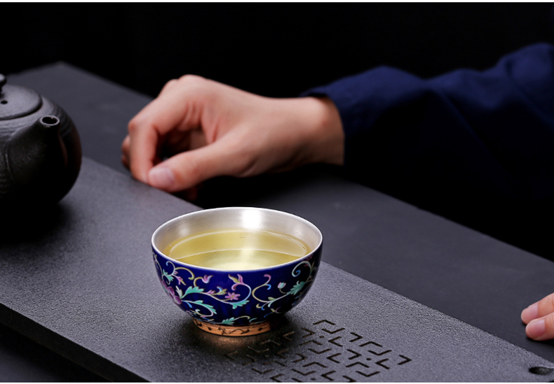 Ceramic sample tea cup masters cup silver cup silver cup 999 authentic wu manual bladder coppering. As silver bowl with light