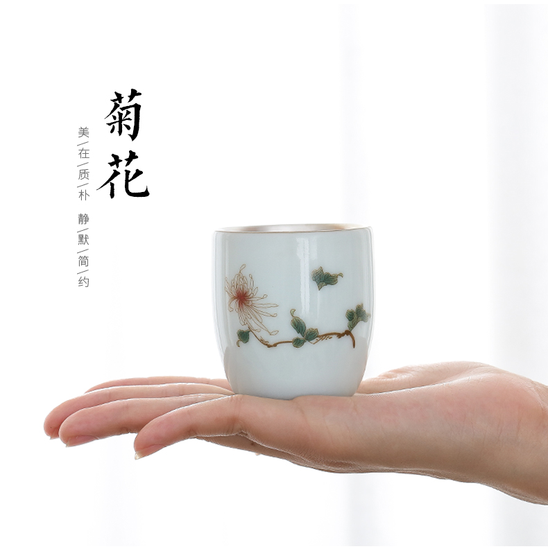 Celadon ceramic cups silver cup silver 999 authentic kung fu tea set creative manual coppering. As silver tea tea cup