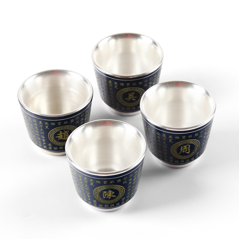 Ceramic silver cup silver 999 kung fu tea cup master cup handwork tasted silver gilding individual cup sample tea cup