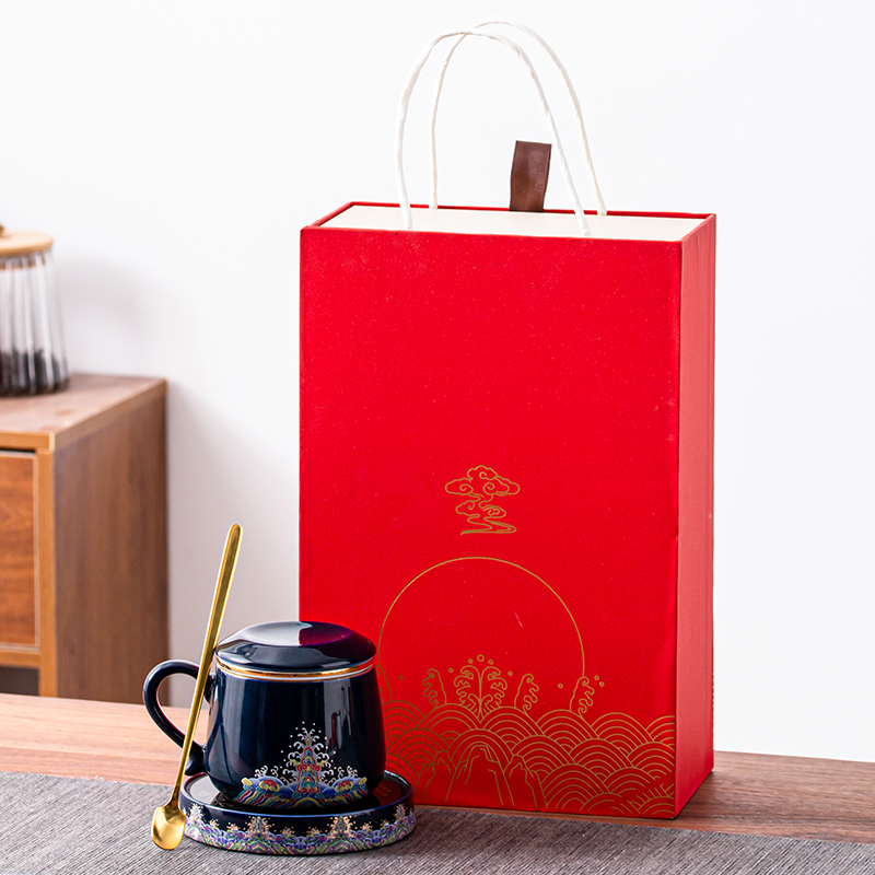 Constant temperature water temperature cup set gift boxes a warm cup of 55 ℃ filter glass ceramic cups heat preservation office