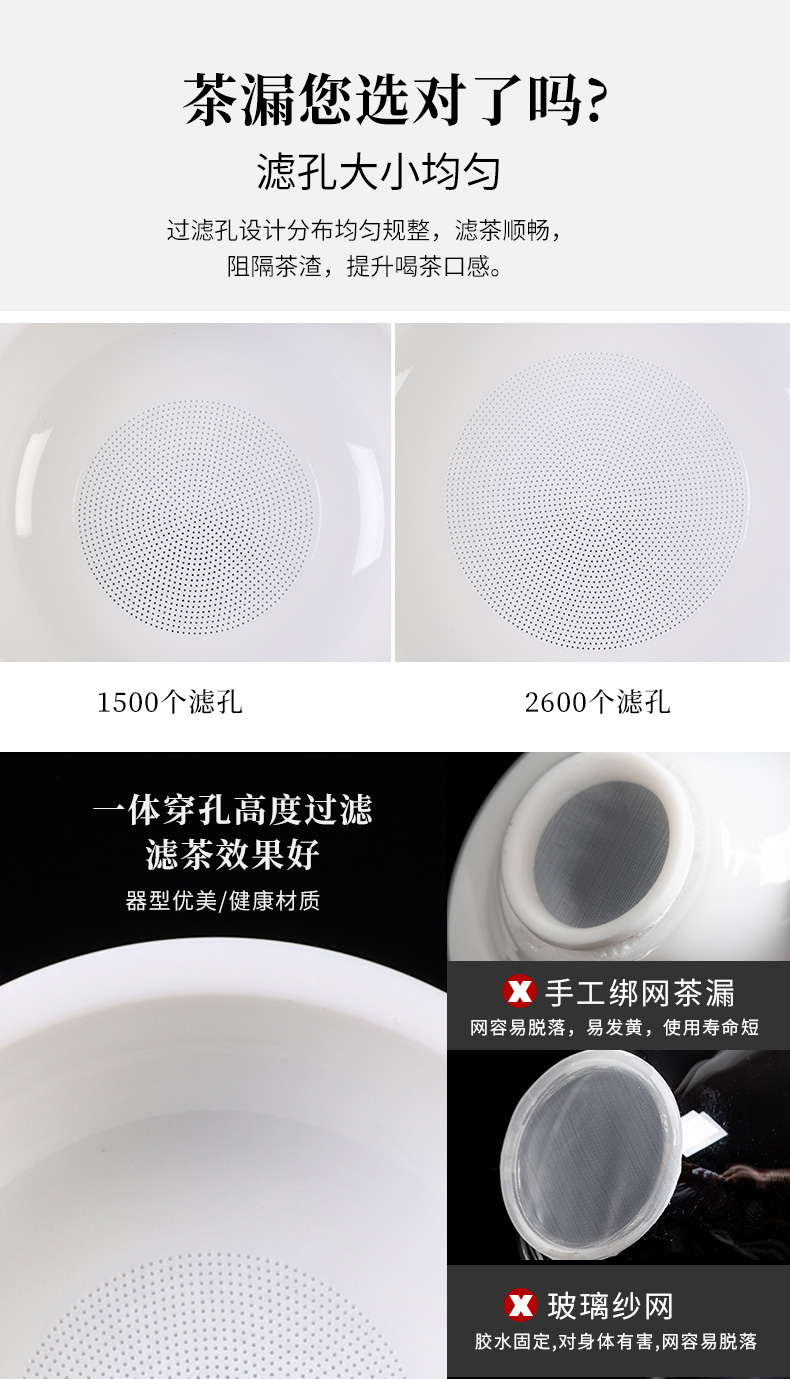 Suet jade white porcelain) device) fair keller of tea filter which suit tea accessories ultra - fine filter u.s