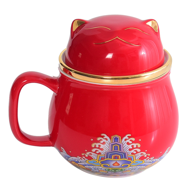Ceramic portable mini cup keller office make tea tea cup getting express filtering cup silver cup silver