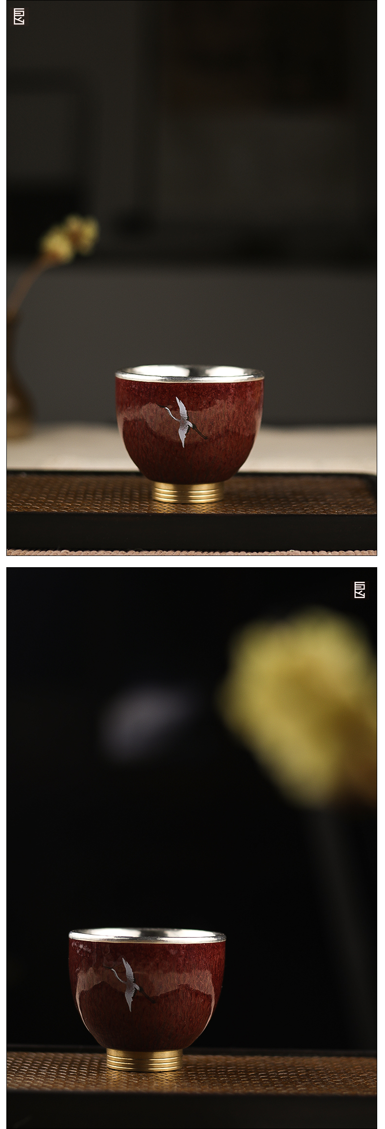 Japanese ceramics silvering copper bottom kung fu tea cups master cup single CPU female male high - end personal special sample tea cup