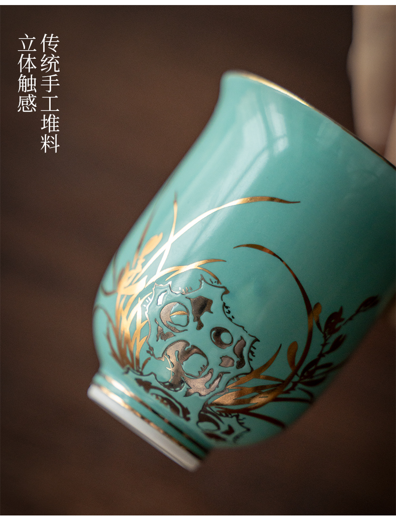 Ceramic cups suits for home a silver cup silver 999 kung fu tea tea masters cup fragrance - smelling cup