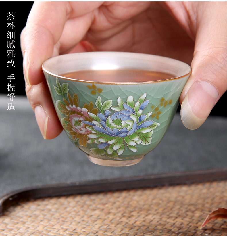 Ceramic cup silver sterling silver 999 kung fu tea tea set, perfectly playable cup suit large tasted silver gilding customize sample tea cup