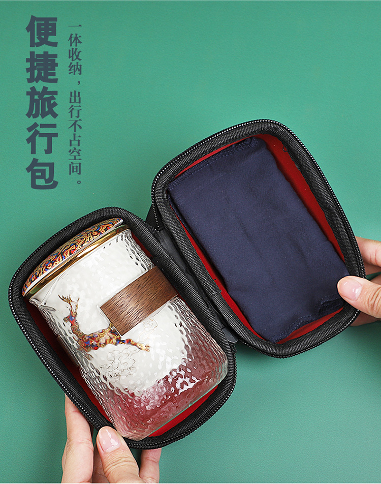 White porcelain is suing travel tea set a portable bag to crack a pot of three office kung fu tea is contracted