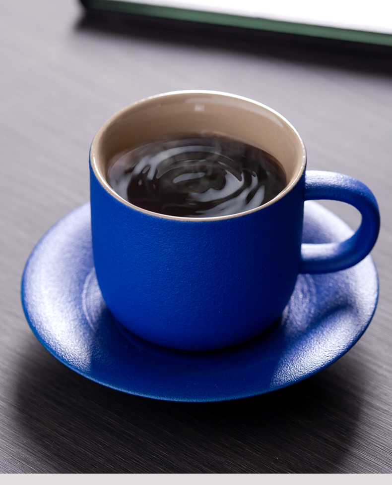 High level of appearance klein blue cup men 's and women' s web celebrity coffee cup suit small delicate ceramic mugs custom blue