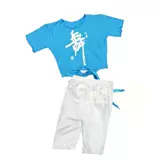 Детская гимнастическая спортивная одежда, ремень, танцующие штаны, комплект, короткий рукав, в обтяжку