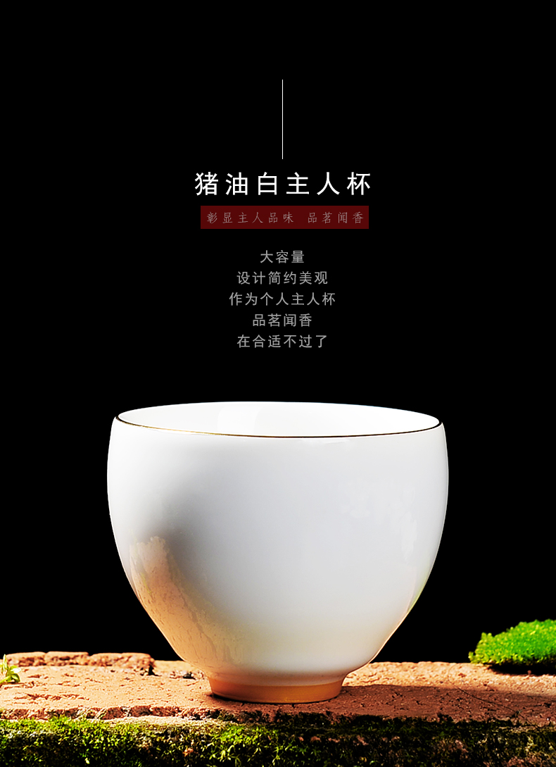 Bo yiu-chee white porcelain kung fu tea set contracted household ceramic tureen tea cup logo gifts custom office