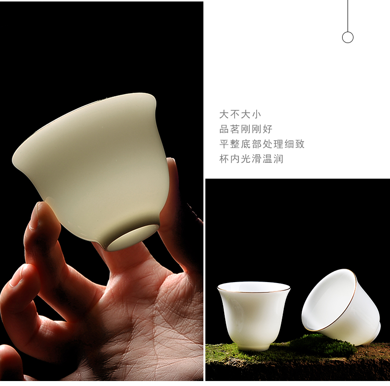 Bo yiu-chee white porcelain kung fu tea set contracted household ceramic tureen tea cup logo gifts custom office
