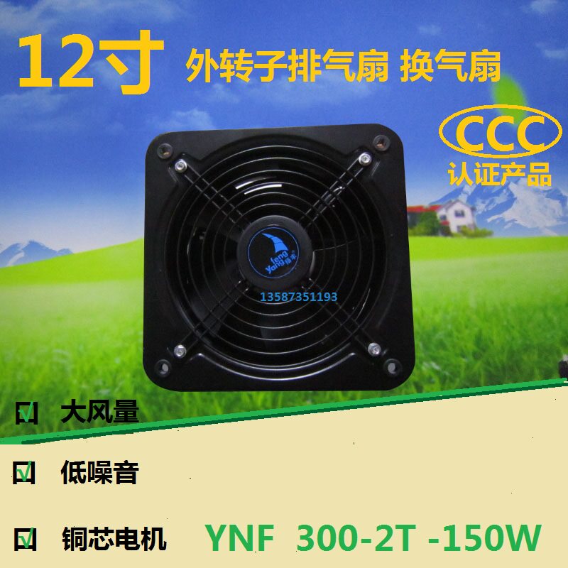 YNF300-2T exhaust fan kitchen chess and card room smoking ventilation fan warehouse studio exhaust fan household fan