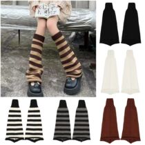 Automne Hiver Gothique tricoté Leg Warmer Ademia Stripe Loose