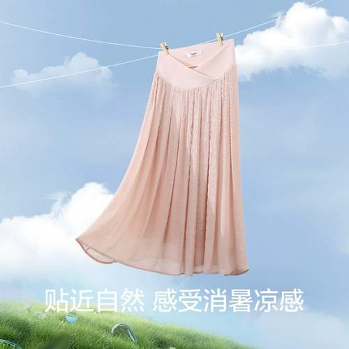 Летняя тонкая юбка в складку, летняя одежда для беременных, большой размер