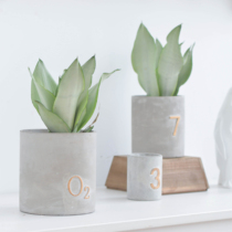 Warm Peninsula molecular formula cement flowerpot minimalist style indoor potted flowerpot large pot Nordic green plant simplicity