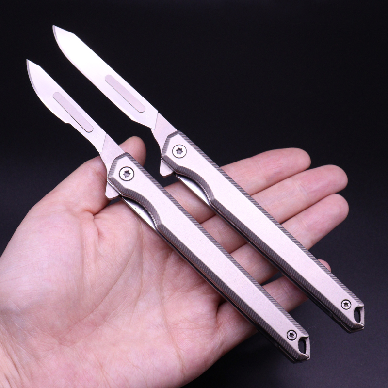No. 4 Handle Folding Utility Knife Keychain, Package Opening Knife, Large Paper Cutter, No. 60 Stainless Steel Blade Utility Knife No. 4 Handle Folding Utility Knife Keychain, Package Opening Knife, Large Paper Cutter, No. 60 Stainless Steel Blade Utility Knife
