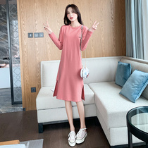  Sandro Moscoloni over-the-knee sweater dress 2020 new thin Zhixun skirt French bellflower skirt