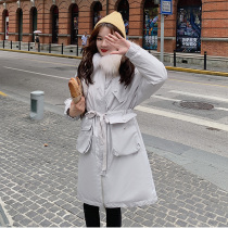  Sandro Moscoloni 2020 winter new thin and all-match hooded big hairy collar light-colored light and light down jacket