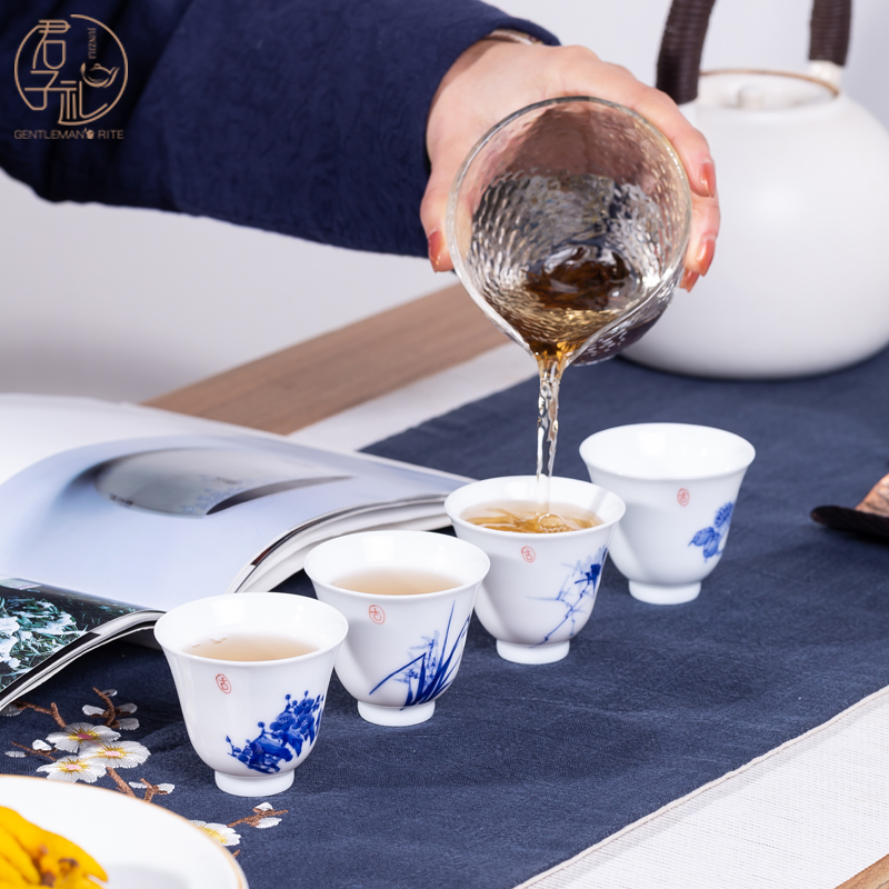 Gentleman 's li kung fu tea cups jingdezhen ceramic masters cup single cup tea set personal checking sample tea cup a cup
