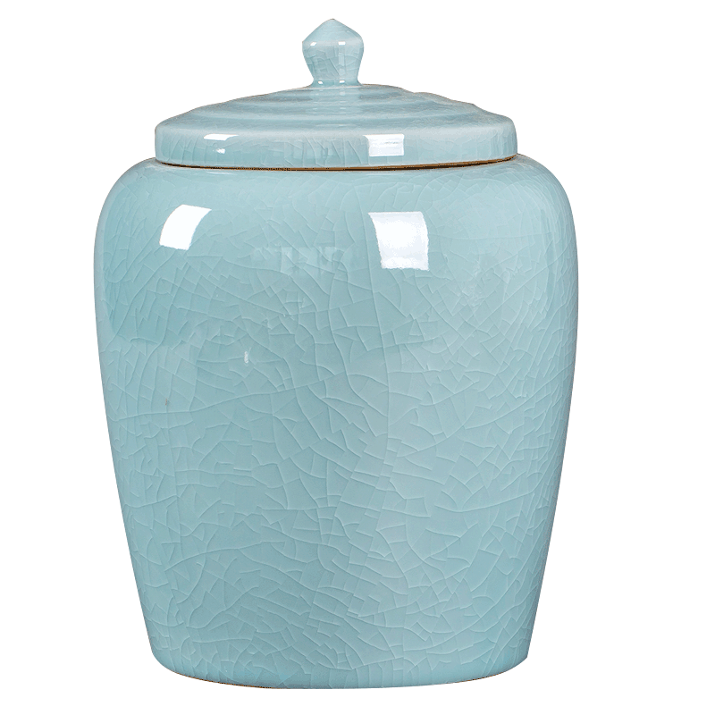 Shadow celadon put tea tea pot ceramic seal moisture storage jar large capacity with cover large household