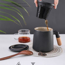 tea cup office tea water separation cup ceramic bubble tea cup large capacity with lid filter water glass home cup mark