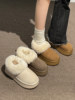Thick-Soled, Fleece-Lined, Thickened Snow Boots for Women, 2025 Winter New Style, Slip-On Short Boots, Popular Warm Furry Cotton Shoes