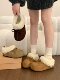 Thick sole inner heightening furry shoes for women plus velvet bean Birkenstock shoes 2025 new winter one-legged snow boots cotton shoes