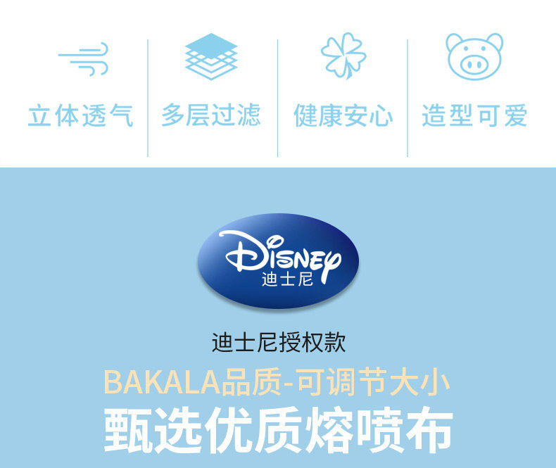 日本bakala 宝宝一次性口罩 20枚 0-12岁 图14