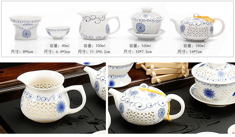 Tong baiyi kung fu tea set a complete set of violet arenaceous four unity of household electrical appliances solid wood tea tray cups of tea